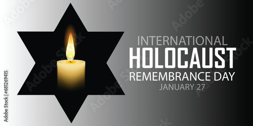 International Holocaust Remembrance Day vector. Star of David . January 27. Important day