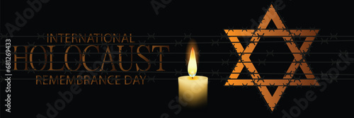 International Holocaust Remembrance Day vector. Star of David . January 27. Important day