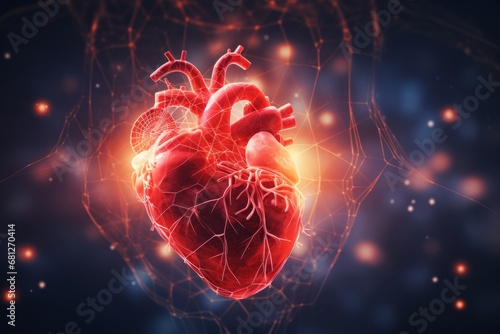 3d illustration of human body heart anatomy photo