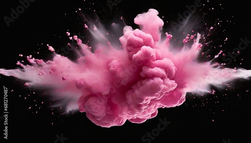 Cloud of colorful pink smoke