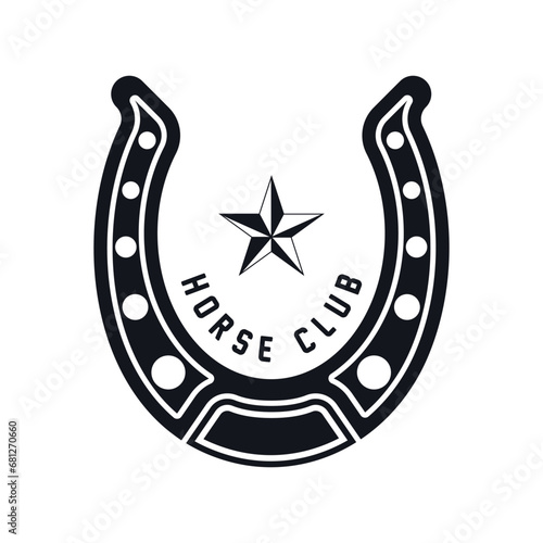 blacksmith horseshoe stable logo vector illustration design