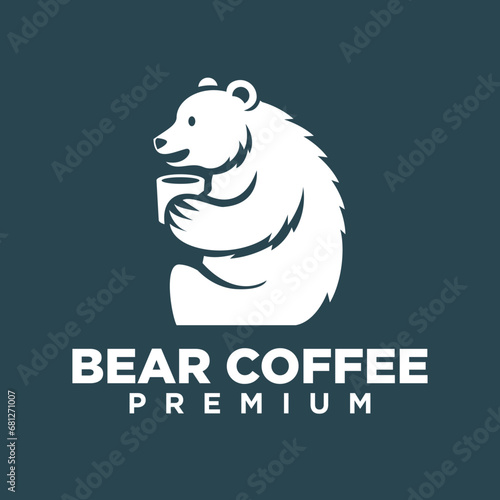Polar Bear Coffee logo icon illustration design
