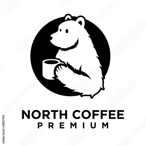Polar Bear Coffee logo icon illustration design