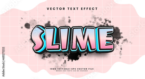Slime editable text style effect. Vector text effect with a very fun colorful theme.
