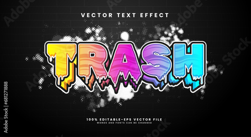 Trash editable text style effect. Vector text effect with a dirty concept and irregular shape.