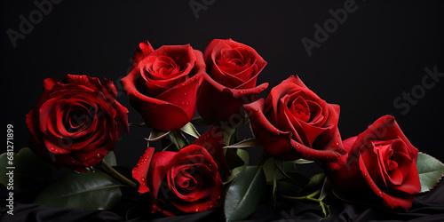 Festive Flower Mastery  Creating Red Roses on a Black Background