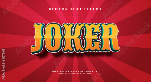 Joker comic editable text style effect. Vector text effect suitable for fun cartoon themes.