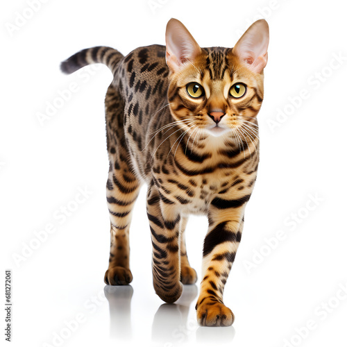 Bengal Cat Kitten Isolated on White Background - Generative AI