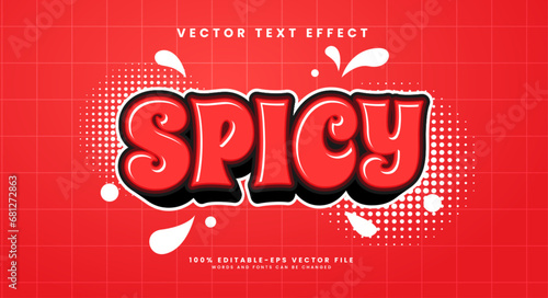 Spicy editable text style effect. Vector text effect with a red color that is suitable for spicy menu.