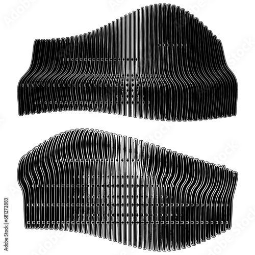 Plywood Bench Sofa Vector. Illustration Isolated On White Background. A vector illustration Of An Wooden Bench.