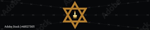 International Holocaust Remembrance Day vector. Star of David . January 27. Important day