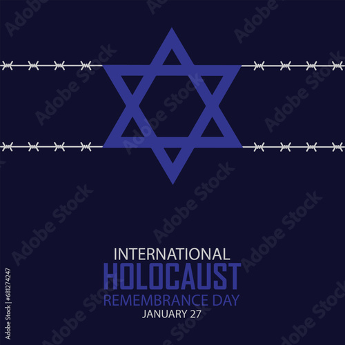 International Holocaust Remembrance Day vector. Star of David . January 27. Important day