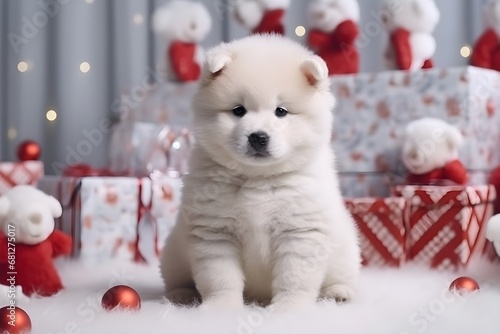 子犬とクリスマスプレゼント