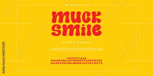 Muck Smile abstract minimal modern alphabet fonts. Typography technology vector illustration photo