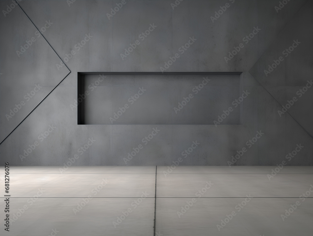 Modern Minimalist Architecture Interior with Concrete grey industry loft floor and walls, Empty room interior, Contemporary Design Background. Modern Minimalist Architecture Interior with Concrete grey industry loft floor and walls, Empty room interior, Contemporary Design Background.