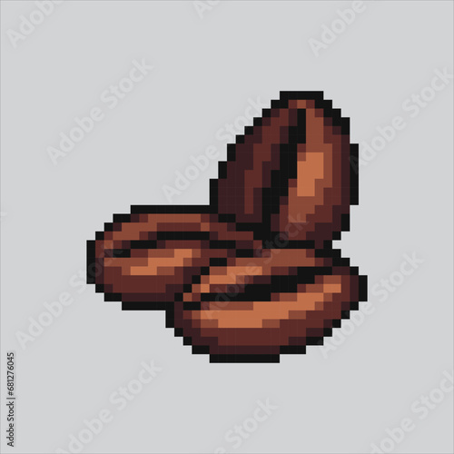 Pixel art illustration Coffee Bean. Pixelated Coffee Bean. Coffee Bean pixelated for the pixel art game and icon for website and video game. old school retro.