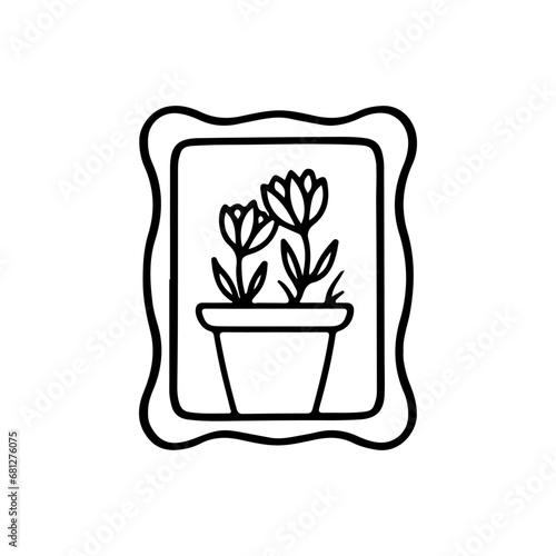 vector illustration of flowers with frame