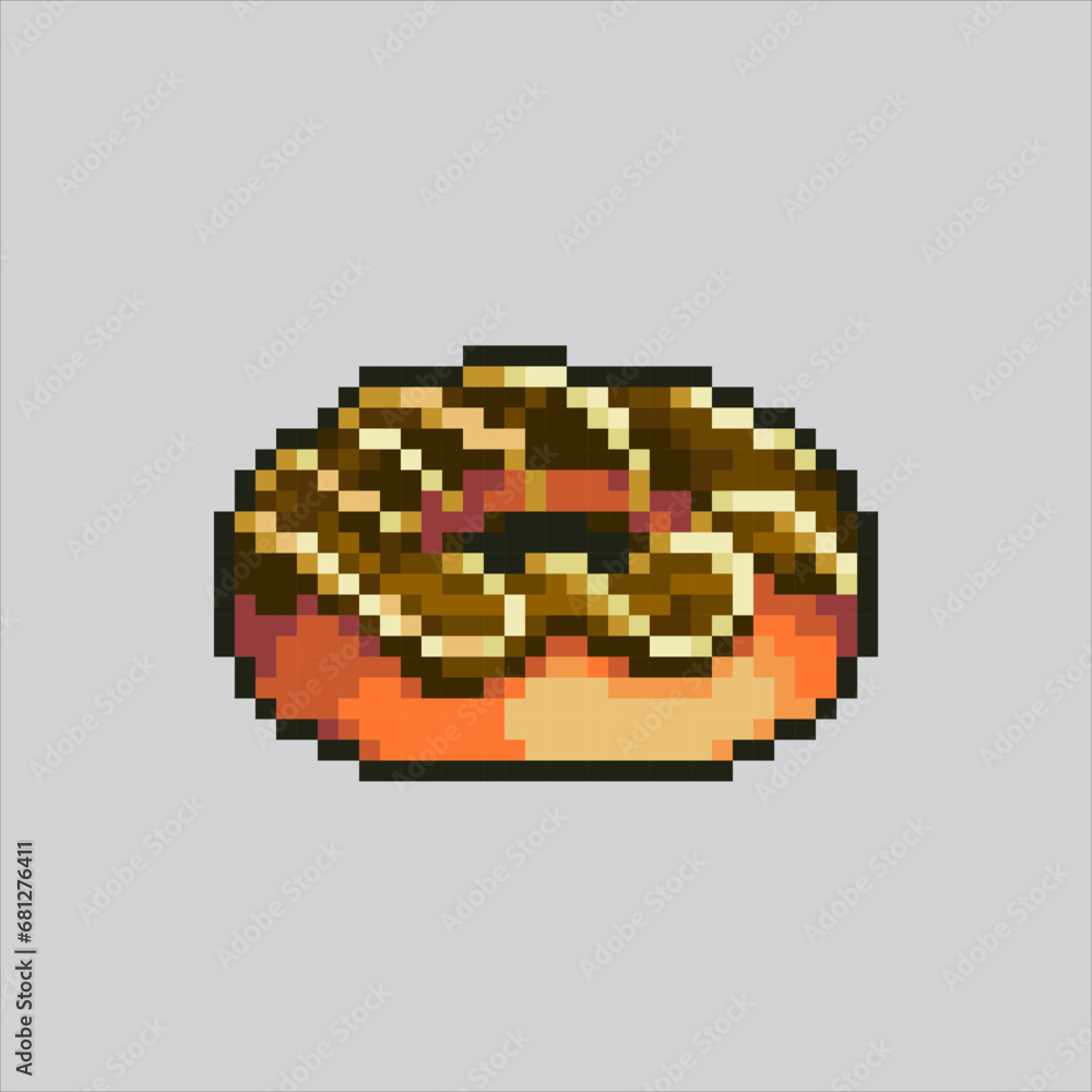 Pixel art illustration Donut. Pixelated Donut. Donut pixelated for the pixel art game and icon for website and video game. old school retro. Pixel art illustration Donut. Pixelated Donut. Donut pixelated for the pixel art game and icon for website and video game. old school retro.