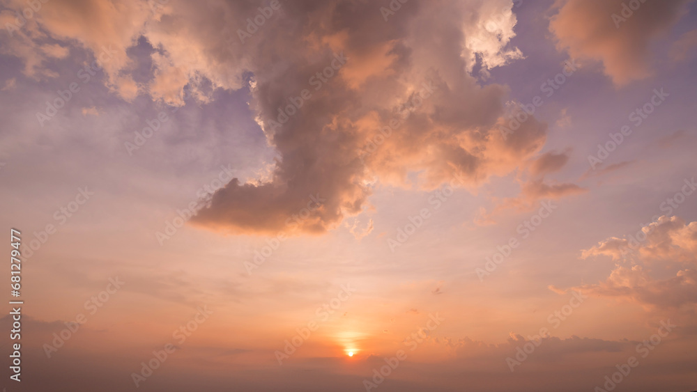Panoramic view of sunset golden and blue sky nature background.
Colorful dramatic sky with cloud at sunset.Sky background.Sky with clouds at sunset.

