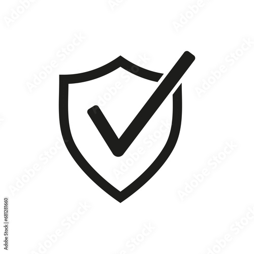 Mark approved icon. Guard shield symbol. Vector illustration. EPS 10.