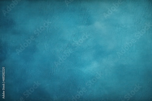 Beautiful blue color grunge background with copy space, abstract stucco wall texture with holes and scuffs