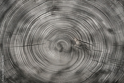 Detailed black and white photo of tree rings  highlighting nature s intricate patterns. 