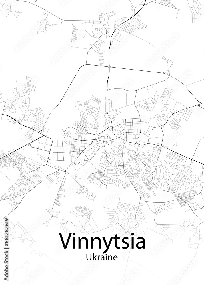 Vinnytsia Ukraine minimalist map