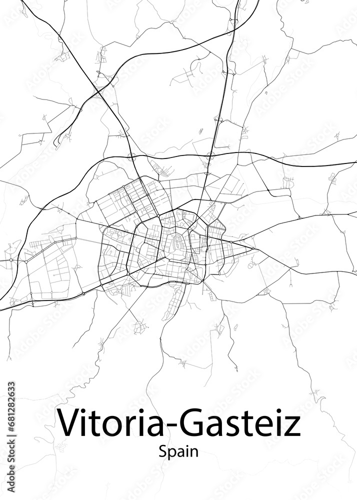 Vitoria-Gasteiz Spain minimalist map