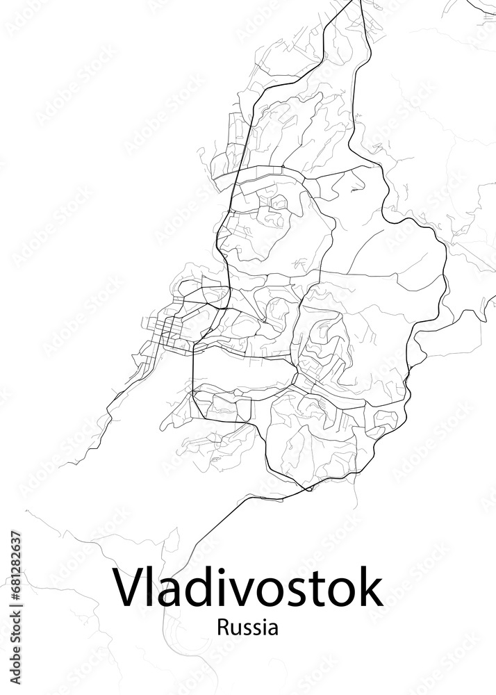 Vladivostok Russia minimalist map