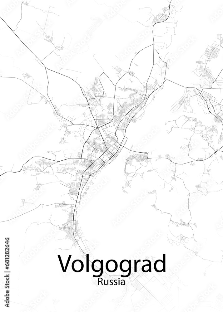 Volgograd Russia minimalist map