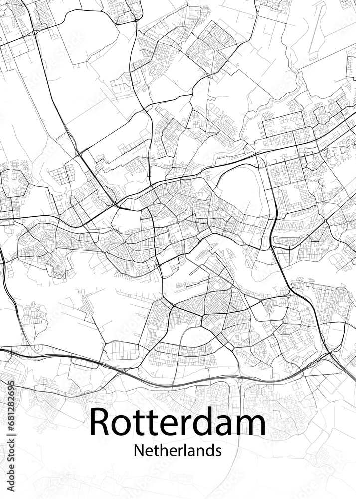Rotterdam Netherlands minimalist map