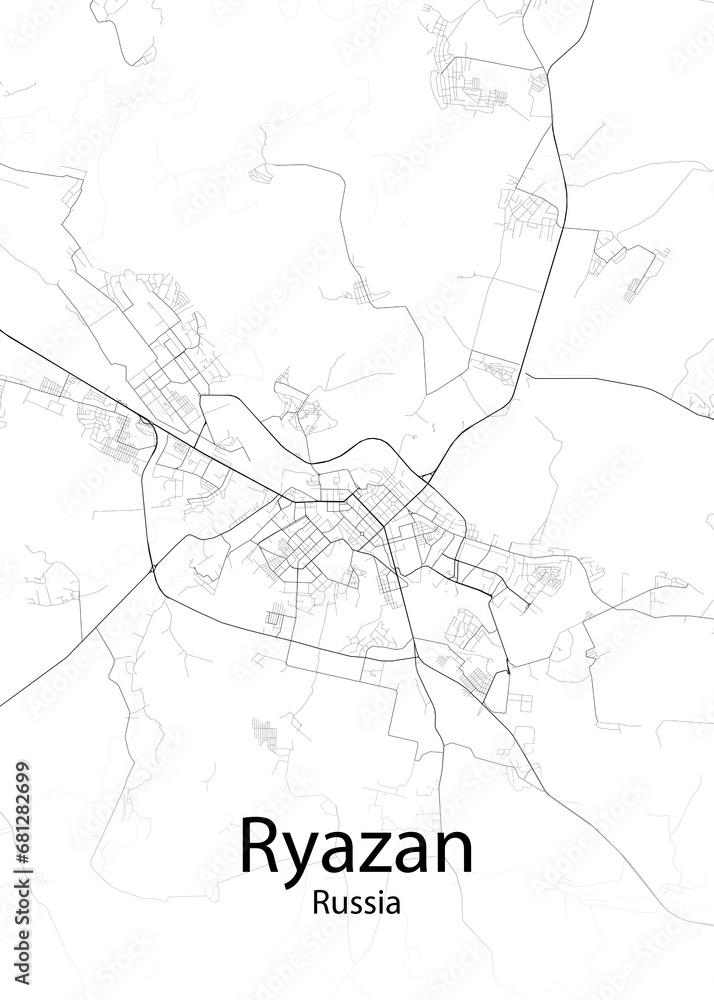 Ryazan Russia minimalist map