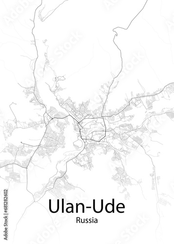 Ulan-Ude Russia minimalist map