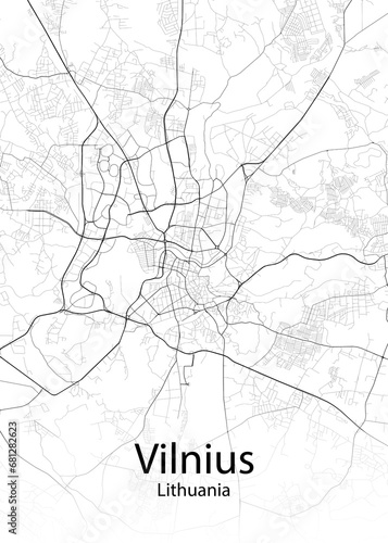 Vilnius Lithuania minimalist map