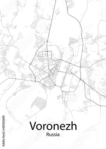 Voronezh Russia minimalist map