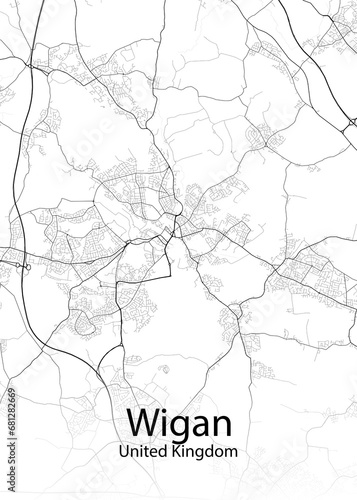 Wigan United Kingdom minimalist map photo