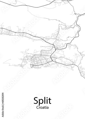 Split Croatia minimalist map