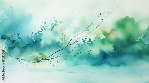 abstract water color background showing harmony in nature  © Monika