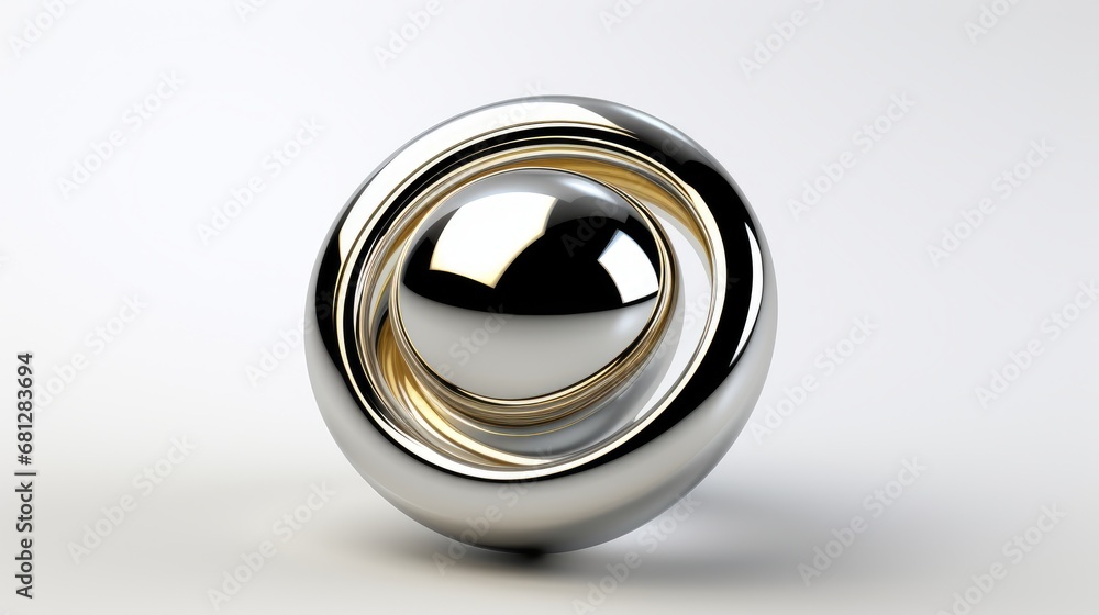 metallic sphere rotating in space isolated on a white background AI generated illustration metallic sphere rotating in space isolated on a white background AI generated illustration