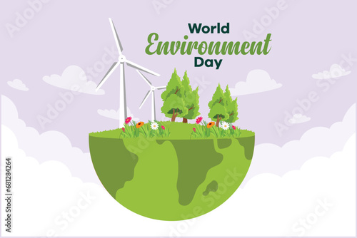 World Environment day. Colored flat vector illustration isolated.