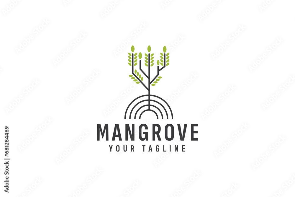 mangrove tree logo vector icon illustration mangrove tree logo vector icon illustration