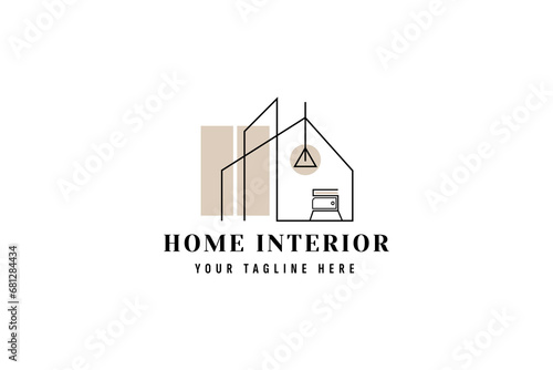 home interior logo vector icon illustration