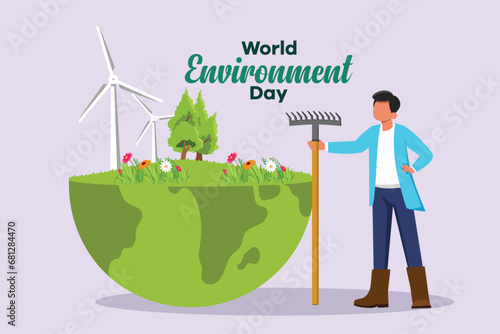 World Environment day. Colored flat vector illustration isolated.