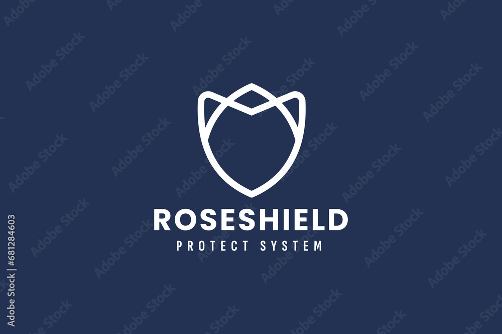 rose shield logo vector icon illustration rose shield logo vector icon illustration