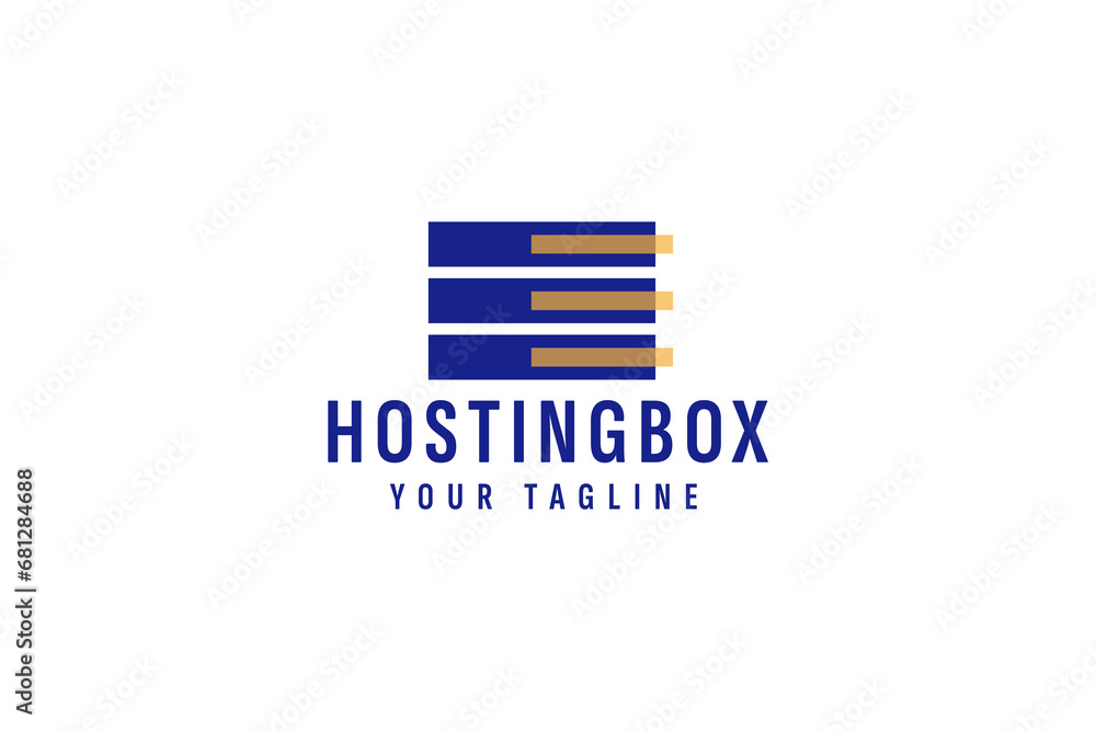 Obraz premium hosting box logo vector icon illustration