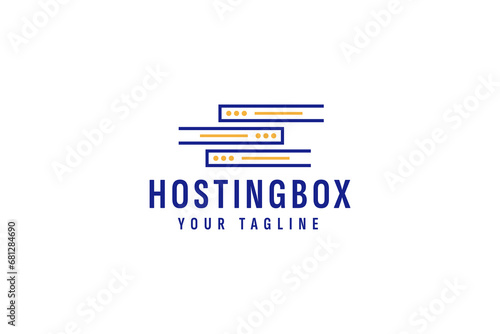 hosting box logo vector icon illustration