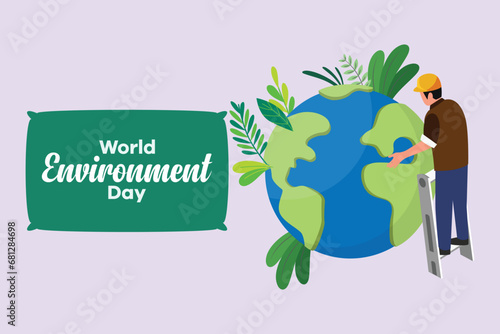 World Environment day. Colored flat vector illustration isolated.