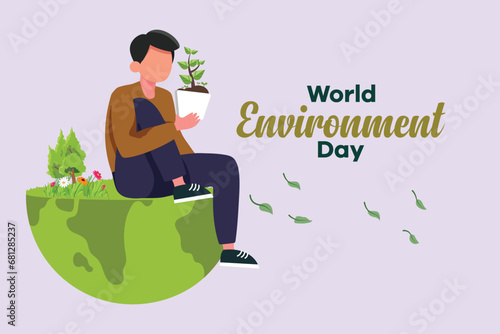 World Environment day. Colored flat vector illustration isolated.