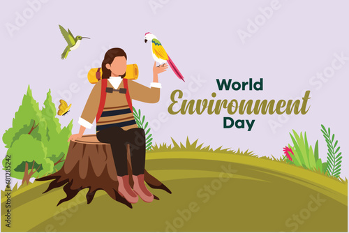 World Environment day. Colored flat vector illustration isolated.
