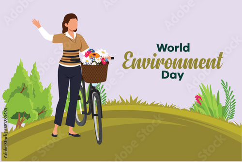 World Environment day. Colored flat vector illustration isolated.
